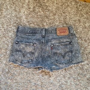 Gray Levi’s Distressed Jean Shorts